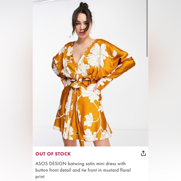ASOS Curve Dresses & Skirts - ASOS NWTS Batswing Satin Mini Dress US 12
